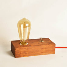 Load image into Gallery viewer, Wood Lamp With Toggle Switch +Edison Bulb-Lamp-Claymango.com