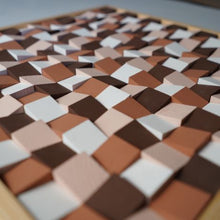Load image into Gallery viewer, Brown and White colour combination Modern Wooden pixel Wall sculpture.-Home Décor-Claymango.com