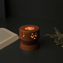 Load image into Gallery viewer, KOLASA Handcrafted terracotta Tealight lamp (minimal & Contemporary) for your study table, dining table, side table from Festive collection-Terracotta-Claymango.com