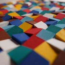 Load image into Gallery viewer, Multi colour Modern Wooden pixel Wall sculpture, Abstract wood painting wall artworks-Home Décor-Claymango.com
