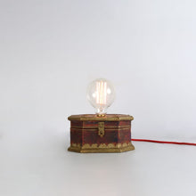 Load image into Gallery viewer, Jumbo Vintage wooden small chest lamp + Big Round filament Edison BULB-Lamp-Claymango.com