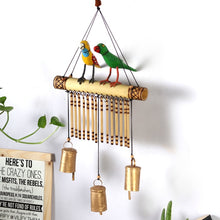 Load image into Gallery viewer, Two birds on bamboo and bell-Home Décor-Claymango.com