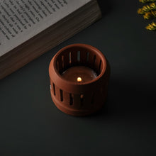 Load image into Gallery viewer, SUPTA handcrafted terracotta Tealight lamp (minimal & Contemporary) for your study table, dining table, side table from Festive collection-Terracotta-Claymango.com