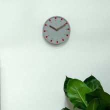 Load image into Gallery viewer, Concrete Moon Wall Clock Grey-Red-Home Décor-Claymango.com
