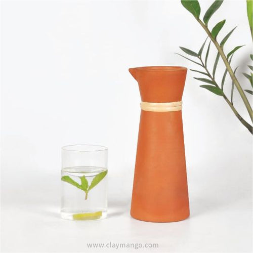 HandmadeTerracotta earthen Jug/Clay Pitcher for your Home/Office/Dinning and Table top - Double fired from Earthen collection - 800ml-Terracotta-Claymango.com