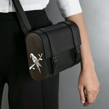 Load image into Gallery viewer, "Snow Parrot" Cross body | sling bag handcrafted in genuine nappa leather, Mother of pearl and premium wood.-Bags-Claymango.com