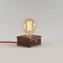 Load image into Gallery viewer, Vintage Wooden chest table top lamp with light intensity regulator for your home and workspace + Bulb-Lamp-Claymango.com
