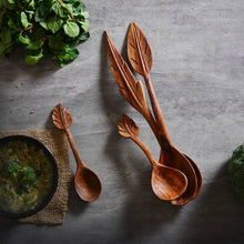 Load image into Gallery viewer, Leaf special collection - Set of 4 wooden serving spoons-Kitchen Accessories-Claymango.com