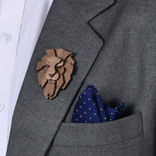 Load image into Gallery viewer, Assorted Gift hamper from Twofolds - 1 Lion brooch + 1 Lion cufflinks + 1 Wooden Moustache Bowtie and a Ikat wallet-Gift Box-Claymango.com