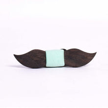 Load image into Gallery viewer, Small mustache Teal plain unisex Bowtie-Mens Accessories-Claymango.com