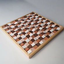 Load image into Gallery viewer, Brown and White colour combination Modern Wooden pixel Wall sculpture.-Home Décor-Claymango.com