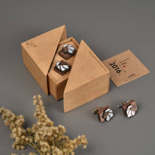 Load image into Gallery viewer, Lion mother of pearl inlaid handcrafted cufflinks-Mens Accessories-Claymango.com