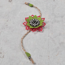 Load image into Gallery viewer, SET OF 2 - Handcrafted Mandala Block Rakhi from Bloom Collection - (Red &amp; Grey) + ( Parrot Green &amp; Pink )-Rakhi-Claymango.com
