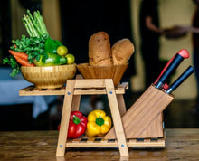 Load image into Gallery viewer, Shinju Knife Holder (3 Block)-Bamboo-Claymango.com