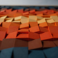 Load image into Gallery viewer, Gradient colour of sundown Modern Wooden pixel Wall sculpture.-Home Décor-Claymango.com