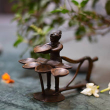 Load image into Gallery viewer, Handcrafted vintage goddess lakshmi brass oil lamp with 5 diyas-Claymango.com