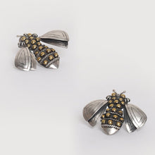 Load image into Gallery viewer, Honey bee earings - 92.5 Sterling Silver, Brass globules-Jewellery-Claymango.com