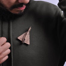 Load image into Gallery viewer, HAL TEJAS Wooden Brooch -Mens Accessories-Claymango.com