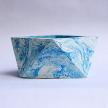 Load image into Gallery viewer, Paradox Origami Blue/White Cement Planter/Vase/Flower Pot/Home Decor-Home Décor-Claymango.com