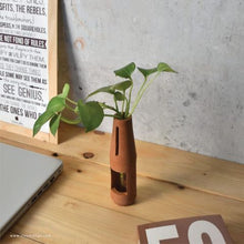 Load image into Gallery viewer, Unique Handmade glass tube Terracotta (clay) Table Top Planter for your workstation.-Terracotta-Claymango.com