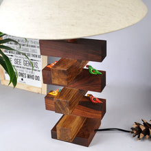 Load image into Gallery viewer, Table lamp cross woods with birds and shade-Lamp-Claymango.com
