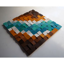 Load image into Gallery viewer, River Colour abstract Modern Wooden pixel Wall sculpture.-Home Décor-Claymango.com
