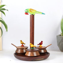 Load image into Gallery viewer, Table top Jar Set (3) With Spoons In Sheesham Wood from Chidaiya collection - C1-Kitchen Accessories-Claymango.com