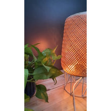Load image into Gallery viewer, Manuka - Unique Hand Woven Table Top Bamboo Lamp Shade with Stand, Natural/Bamboo Table Top lamp for Home restaurants and offices.-Lamps-Claymango.com