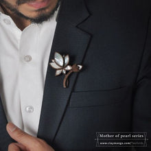 Load image into Gallery viewer, Assorted Gift hamper from Twofolds - 1 Lotus Brooch MOP Collection +1 Best Man's bowtie + 1 Lotus cufflinks-Gift Box-Claymango.com