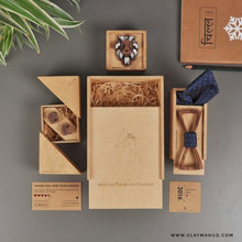 Load image into Gallery viewer, Assorted Gift hamper from Twofolds - 1 Lion Brooch MOP Collection +1 Best Man's bowtie + 1 lion cufflinks-Gift Box-Claymango.com