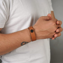 Load image into Gallery viewer, Minimal genuine leather wrist bands - set of 2 (black+ Tan Brown)-Mens Accessories-Claymango.com