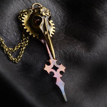Load image into Gallery viewer, Steampunk pendant made of vintage watch parts and sculpted embellishment - goth-Jewellery-Claymango.com