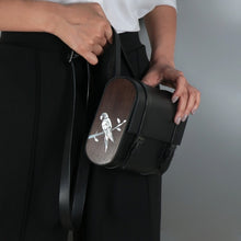 Load image into Gallery viewer, "Snow Parrot" Cross body | sling bag handcrafted in genuine nappa leather, Mother of pearl and premium wood.-Bags-Claymango.com