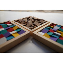 Load image into Gallery viewer, Set of Three Frames Burning and multicolour Modern Wooden pixel Wall sculpture.-Home Décor-Claymango.com