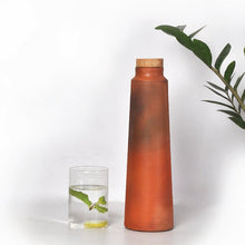 Load image into Gallery viewer, HandmadeTerracotta Earthen Clay Bottle - 800ml with cork and wooden lid-Terracotta-Claymango.com