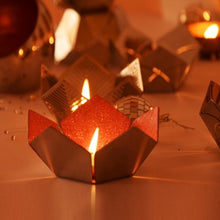 Load image into Gallery viewer, lotus glow tealight holder - Stainless Steel-Home Décor-Claymango.com