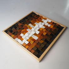 Load image into Gallery viewer, Brown and white colour combination Modern Wooden pixel Wall sculpture, Abstract wood painting wall artworks-Home Décor-Claymango.com
