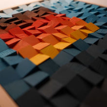 Load image into Gallery viewer, Gradient colour of sky and sunset Modern Wooden pixel Wall sculpture.-Home Décor-Claymango.com