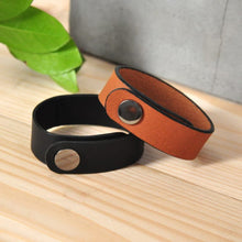 Load image into Gallery viewer, Minimal genuine leather wrist bands - set of 2 (black+ Tan Brown)-Mens Accessories-Claymango.com