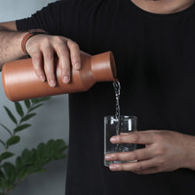 Load image into Gallery viewer, Stupa Flak - Minimal & Sleek HandmadeTerracotta earthen Jug/Clay Pitcher for your Home/Office/Dinning and Table top - 800 ml-Terracotta-Claymango.com