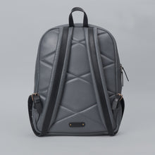 Load image into Gallery viewer, Grey leather laptop backpack for men
