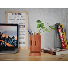 Load image into Gallery viewer, Unique Handmade Terracotta (clay) Table top Planter and penholder for your workstation.-Terracotta-Claymango.com