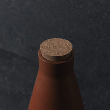 Load image into Gallery viewer, Handmade Terracotta Earthen Clay Bottle vertex Big with cork and wooden lid - 900ml-Terracotta-Claymango.com