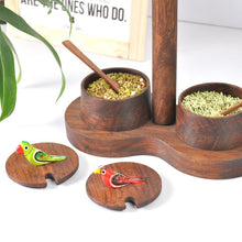 Load image into Gallery viewer, Table top Jar Set With Spoons In Sheesham Wood from Chidaiya collection-Kitchen Accessories-Claymango.com