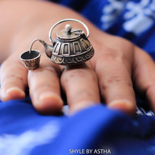 Load image into Gallery viewer, Retro Ketli Chai Ring - 92.5 Sterling Silver-Jewellery-Claymango.com
