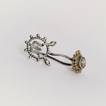 Load image into Gallery viewer, Trishul ear clips - 92.5 Sterling Silver, Brass Ghungroo-Jewellery-Claymango.com
