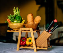 Load image into Gallery viewer, Shinju Knife Holder (3 Block)-Bamboo-Claymango.com