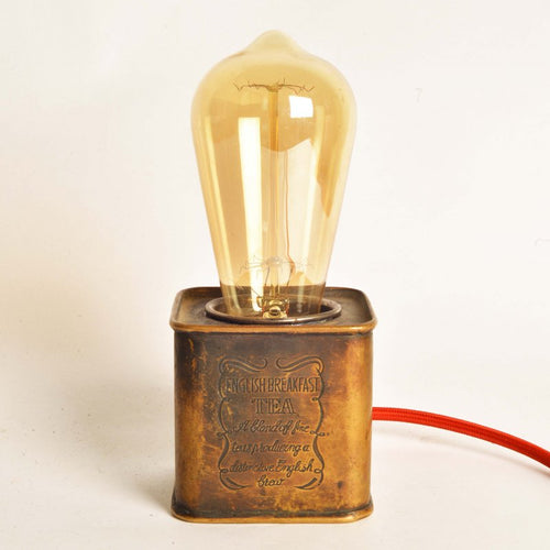 VINTAGE BRASS OLD DARJEELING TEA BOX LAMP(small)- 1 Pc only-Lamp-Claymango.com