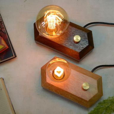 Hexagon lamp with dimmer - NATURAL-Lamp-Claymango.com