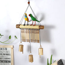 Load image into Gallery viewer, Two birds on bamboo and bell-Home Décor-Claymango.com